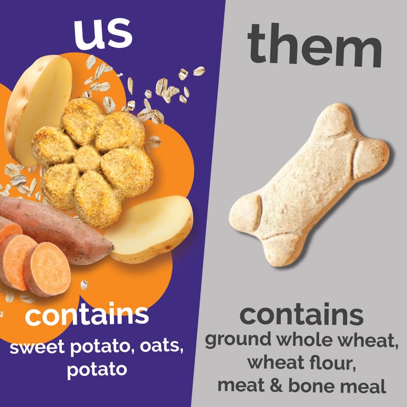 Fruitables Baked Dog Treats, Healthy Pumpkin Treat for Dogs, Low Calorie & Delicious, Free of Wheat, Corn and Soy, Made in the USA, Sweet Potato and Pecan Flavor, 7oz - Image 3